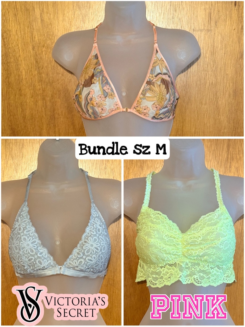 Victoria's Secret Bra 3-Piece Bundle sz M